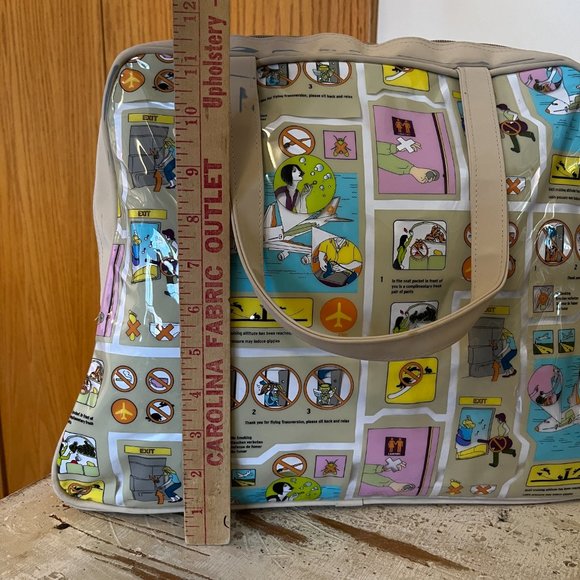 Vinyl Funny Comic Travel Bag Carry on ! Some Flaws but GUC ! MoMA Art - Picture 9 of 16